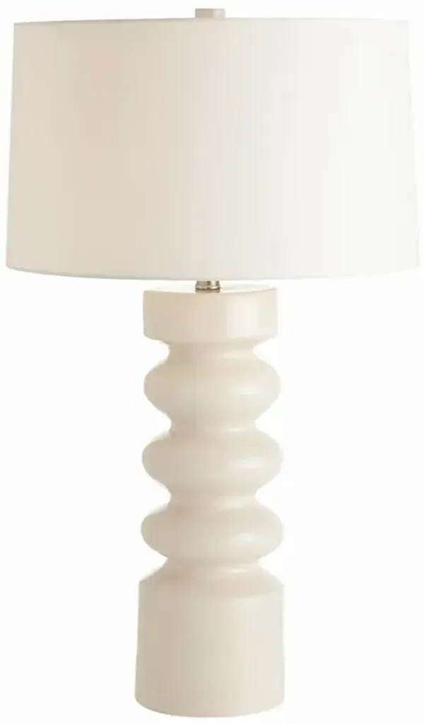 Wheaton Modern Classic Ivory Shade White Crackle Porcelain Table Lamp