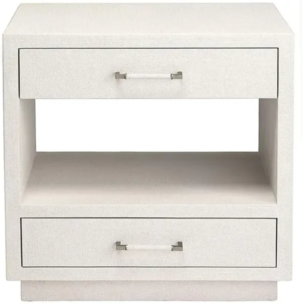 Taylor Modern White Wood Nightstand - Wide
