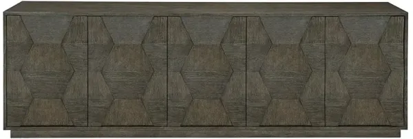 Landon Modern Masculine Charcoal Brown Fancy Face Wood Media Cabinet