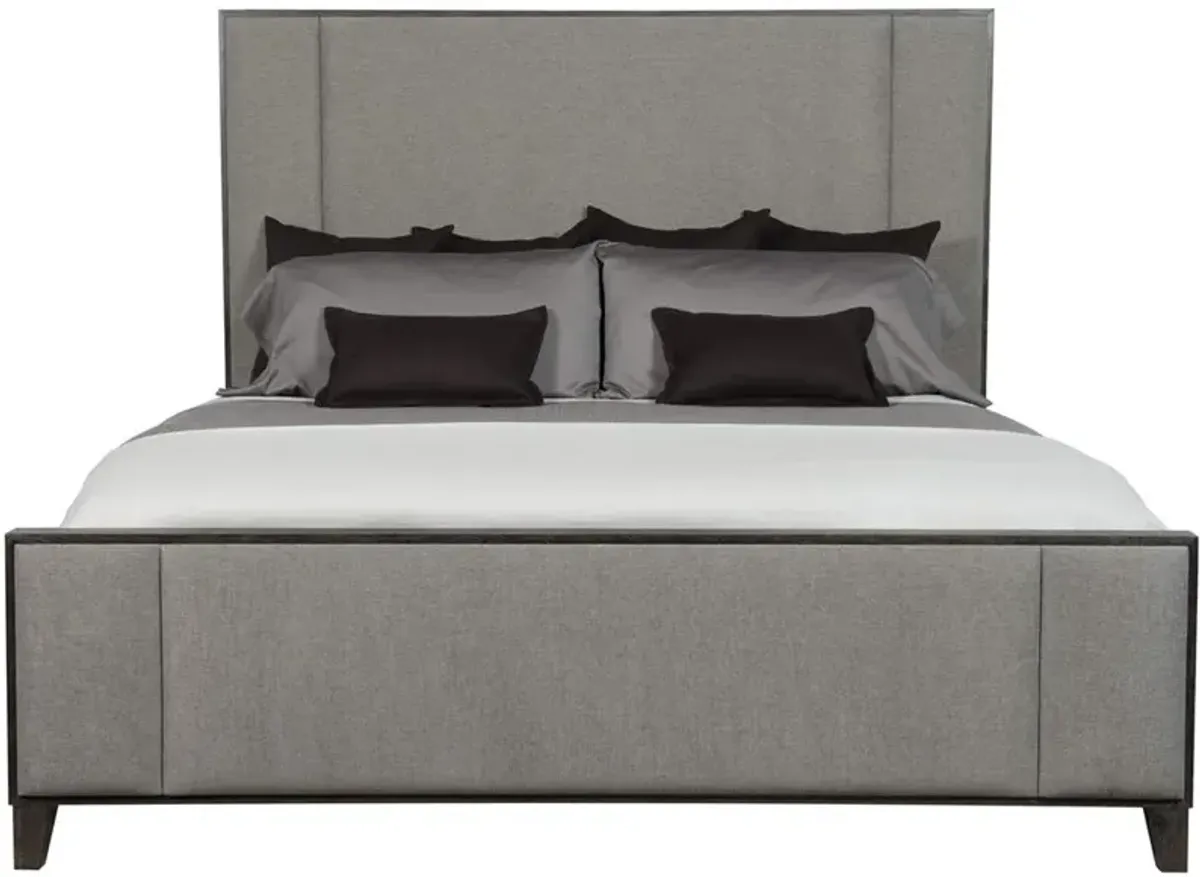 Landon Modern Masculine Grey Panel Charcoal Brown Wood Bed - California King