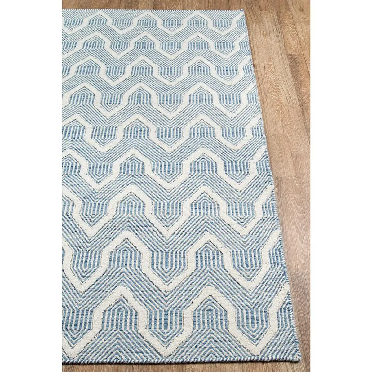 Knox Modern Blue Geometric Patterned Rug - 2'x3'