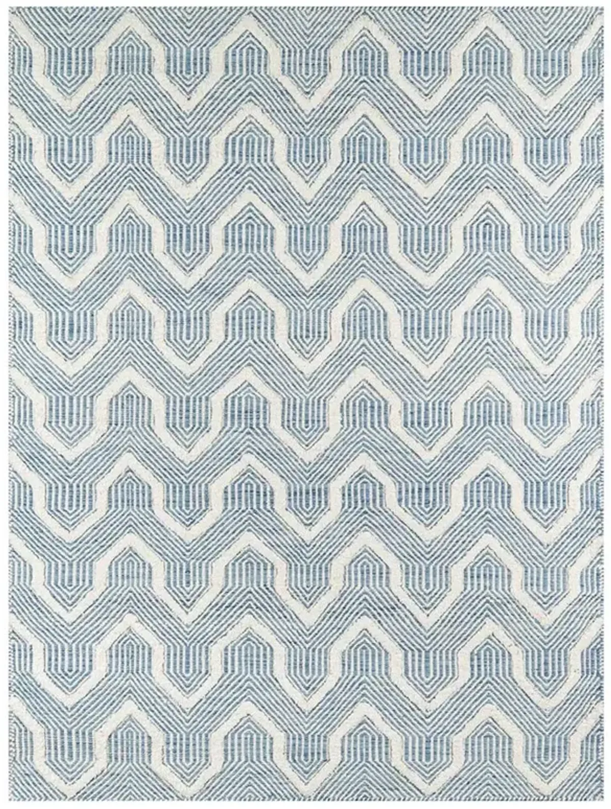 Knox Modern Blue Geometric Patterned Rug - 2'x3'