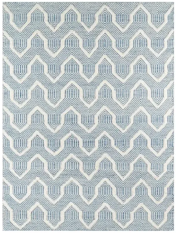 Knox Modern Blue Geometric Patterned Rug - 2'x3'
