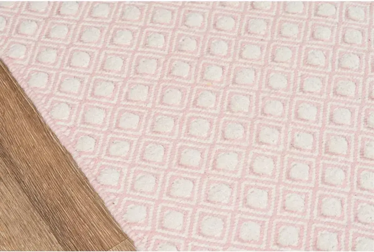 Willow Modern Pink Wool Diamond Dot Patterned Rug - 3'9"x5'9"