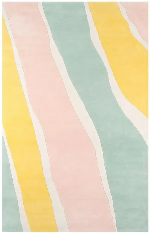 Isabella Modern Classic Pastel Wave Patterned Rug - 3'6"x5'6"