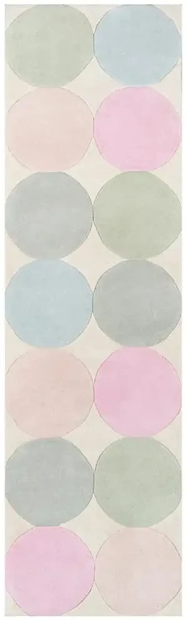 Lily Modern Classic Multicolor Pastel Circle Patterned Rug - 2'3"x8'
