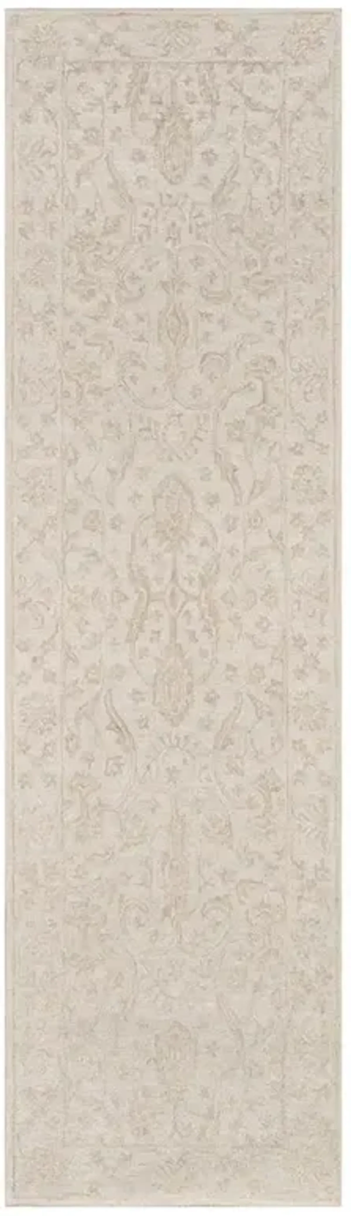 Millie French Country Oriental Beige Patterned Rug - 2'3"x8'