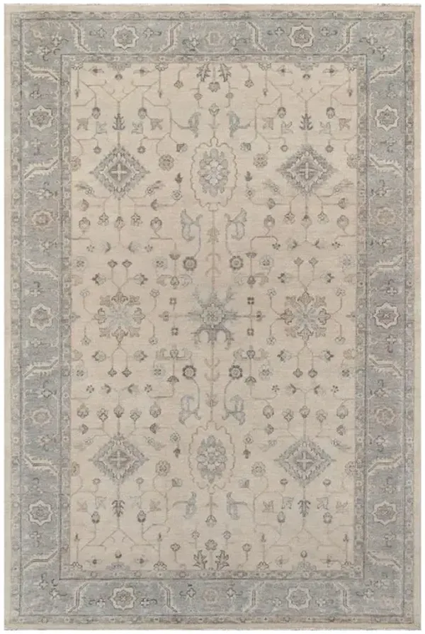 Phoebe Modern Classic Beige Hand Knotted Oriental Patterned Hand Knotted Rug - 8'6"x11'6"