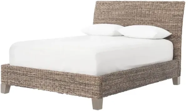Sisson Coastal Beach Woven Banana Leaf Platform Bed - Queen