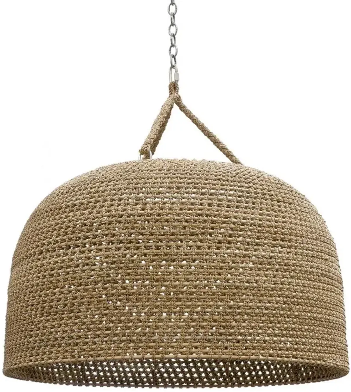 Palecek Green Oaks Coastal Beach Woven Rattan Frame Ceiling Pendant