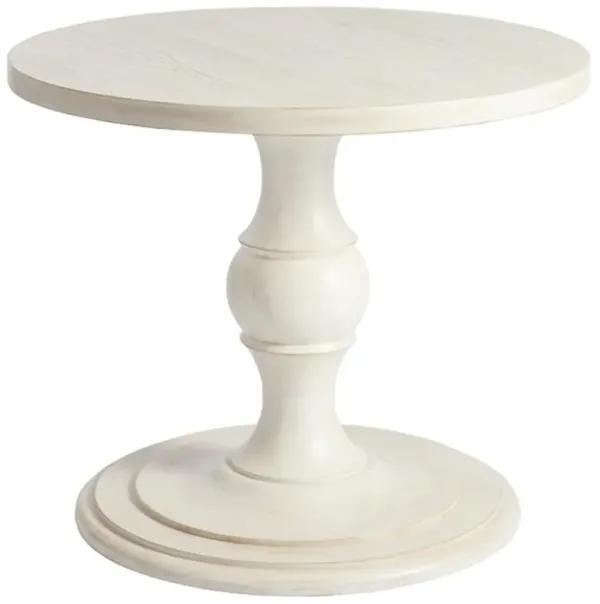 Corona Modern Round Whitewash Wood Center Dining Table - Small - 36"W