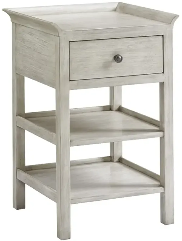 Pellham Modern Classic Whitewash Wood Top Nightstand