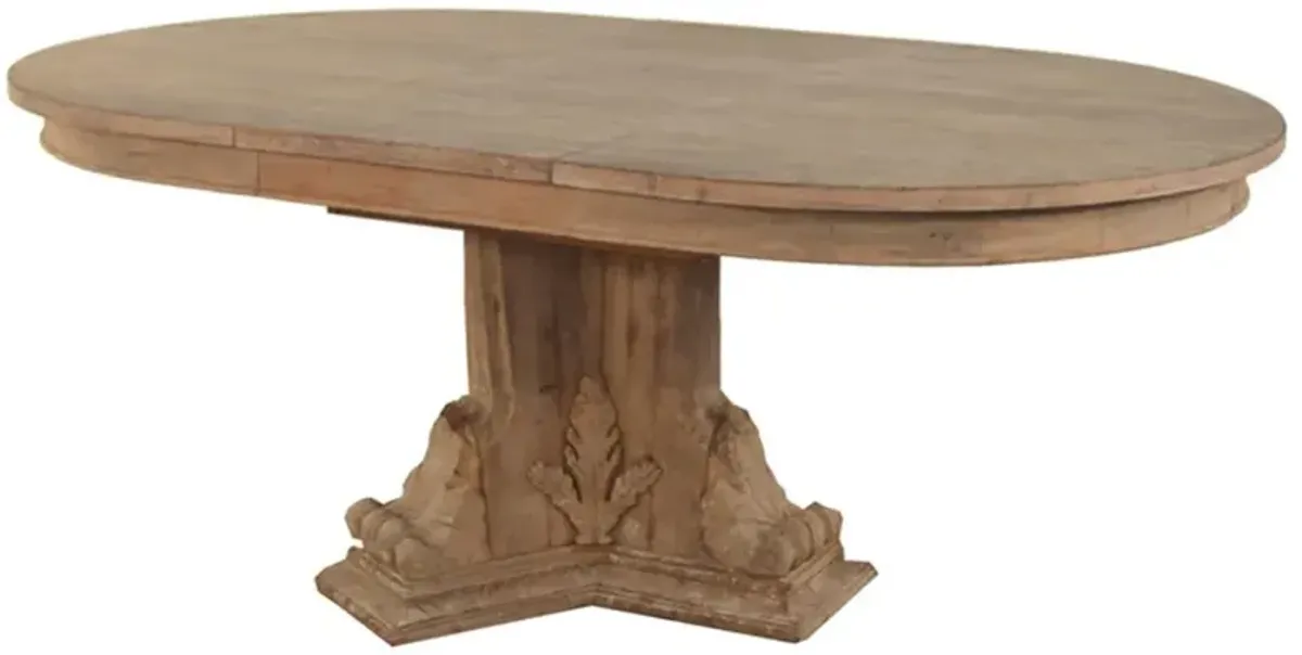 Logan French Country Brown Wood Extendable Dining Table - 59-79"W