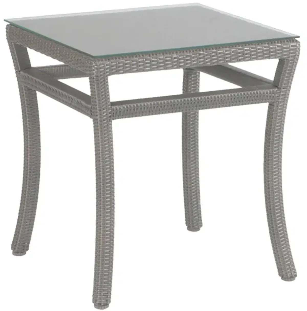 Club Woven Coastal Beach Oyster Wicker Square Outdoor End Table