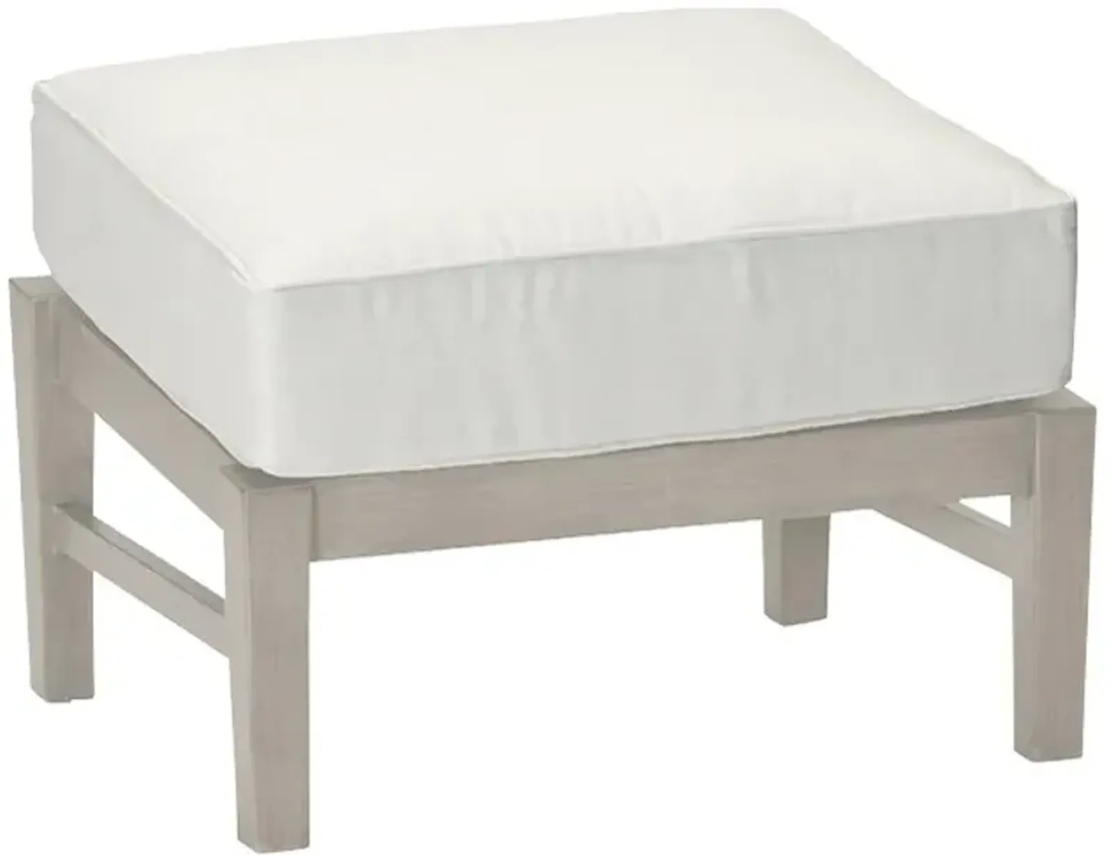 Croquet Aluminum White Cushion Oyster Outdoor Ottoman