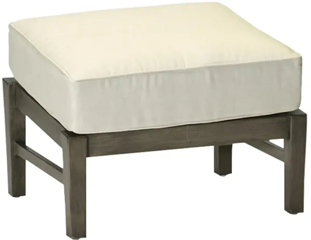 Croquet Aluminum White Cushion Slate Grey Outdoor Ottoman