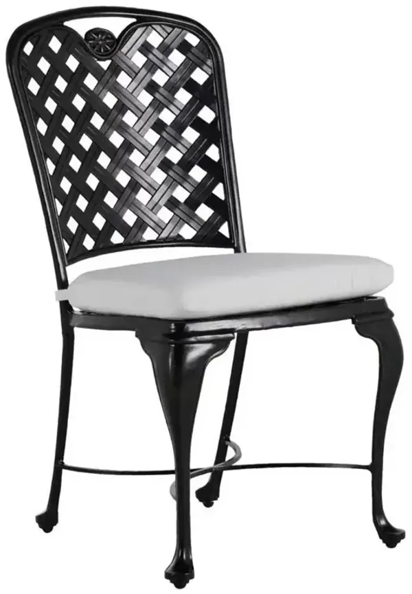 Provance Modern Ancient Earth White Cushion Outdoor Dining Side Chair