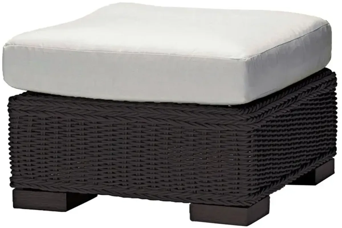 Rustic Modern N-dura Wicker Black Walnut Outdoor Ottoman