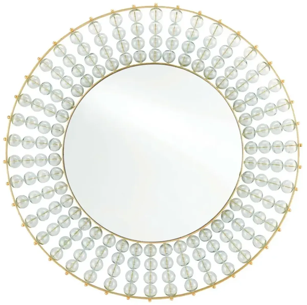 Daniel Industrial Loft Gold Leaf Round Glass Balls Wall Mirror