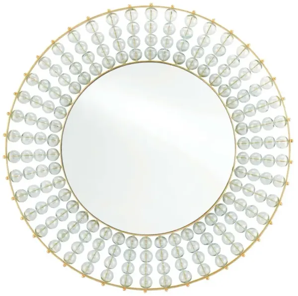 Daniel Industrial Loft Gold Leaf Round Glass Balls Wall Mirror