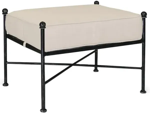 Aurore French Beige Cushion Metal Outdoor Rectangular Ottoman