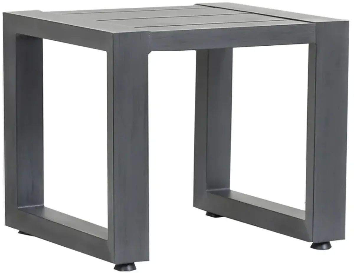 Finn Modern Grey Metal Square Outdoor Side End Table