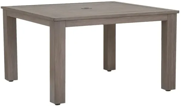 Ezra Modern Taupe Grey Aluminum Square Outdoor Dining Table - 48"W