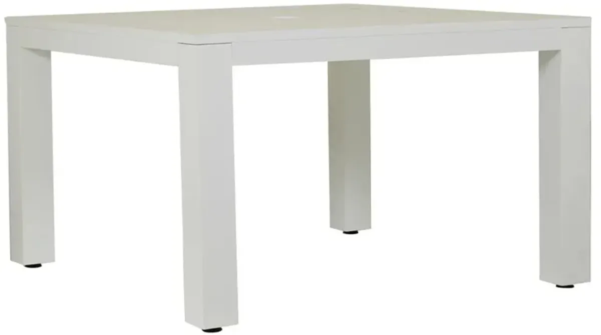 Roman Modern White Metal Square Outdoor Dining Table - 48"W