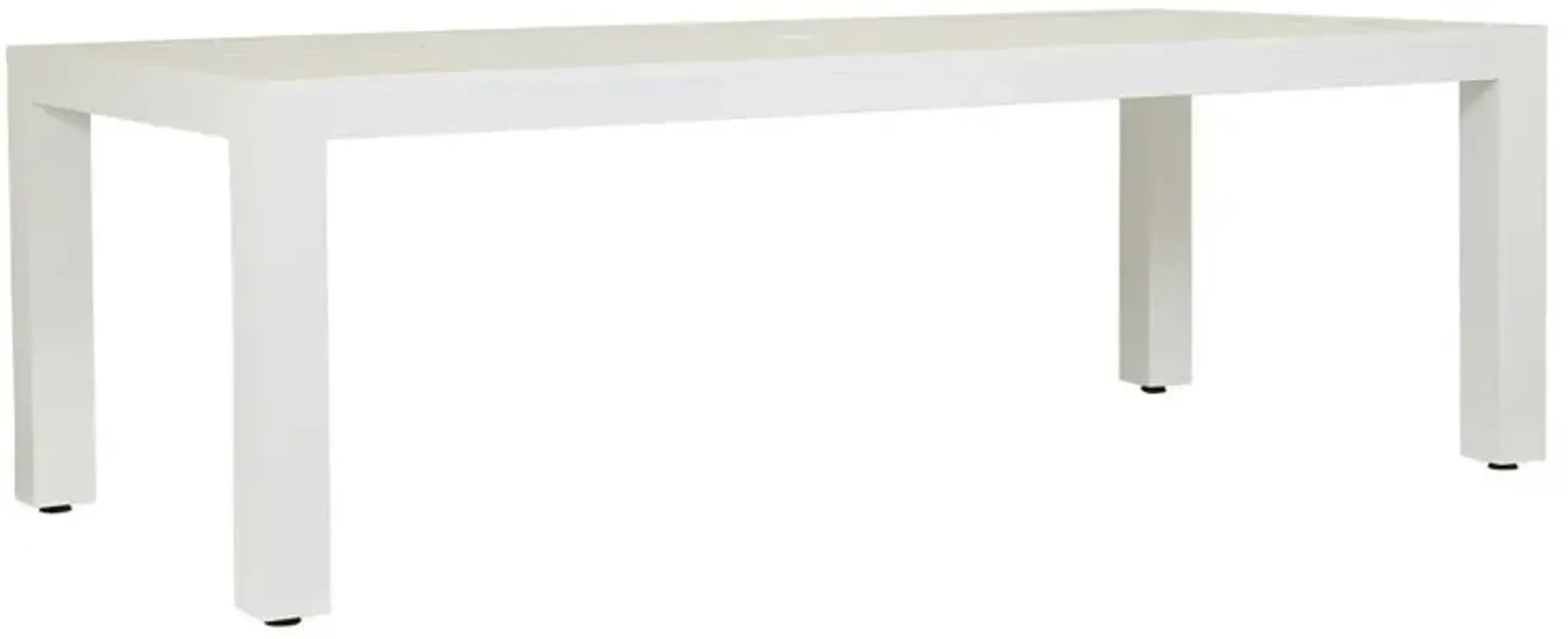 Roman Modern White Metal Rectangular Outdoor Dining Table 90 W Kathy ...