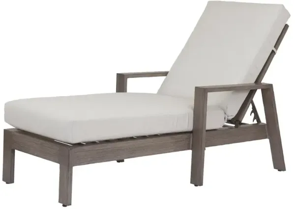 Ezra Modern Taupe Grey Aluminum Outdoor Adjustable Chaise Lounge