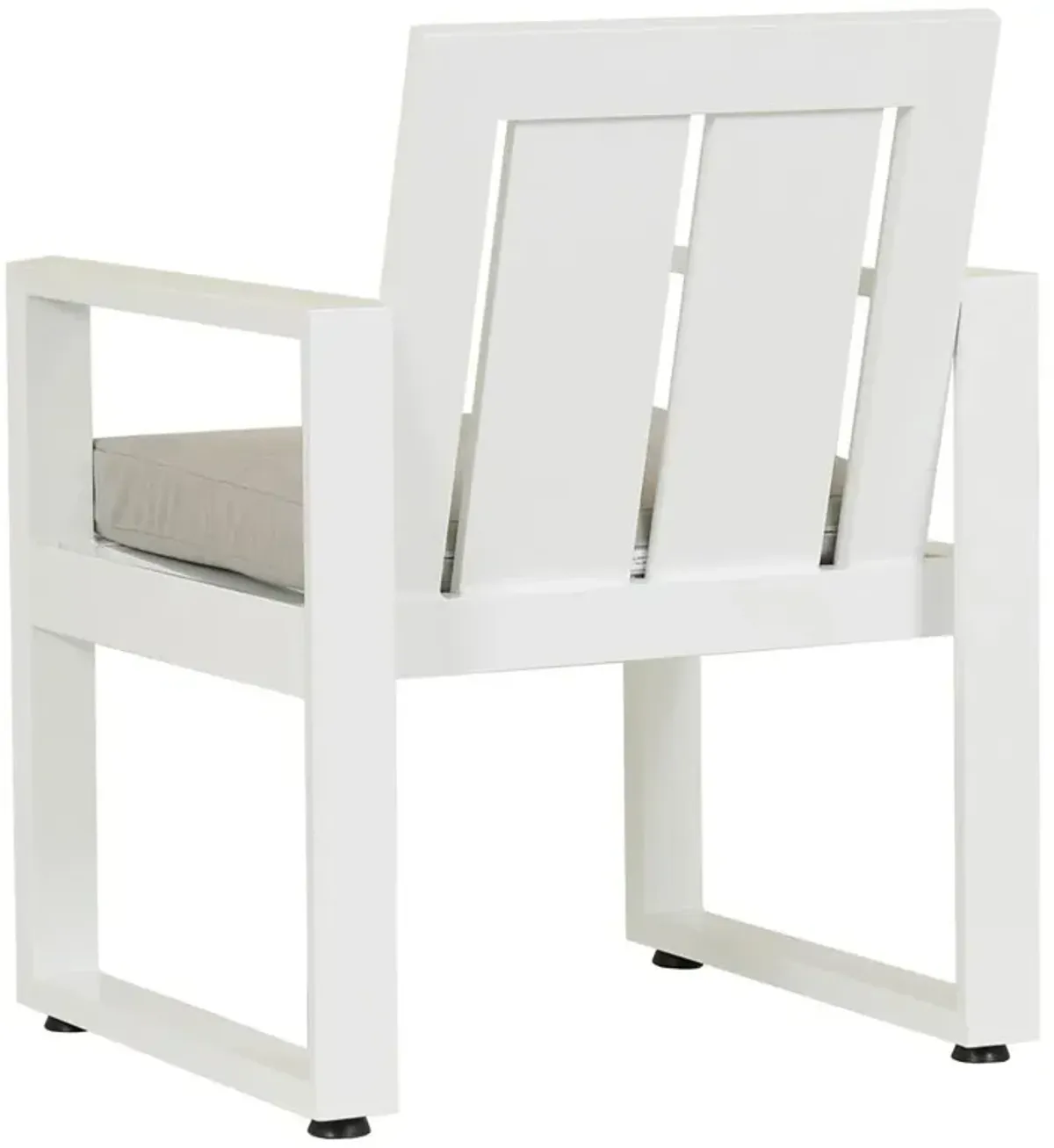 Roman Modern Grey Cushion White Metal Outdoor Dining Arm Chair