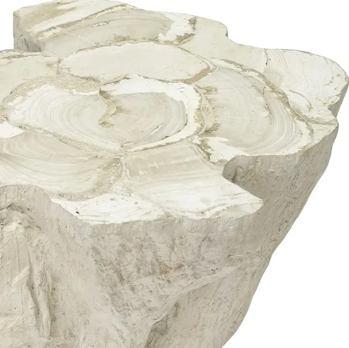 Palecek Camilla Coastal Beach White Inlaid Fossilized Clam Side End Table