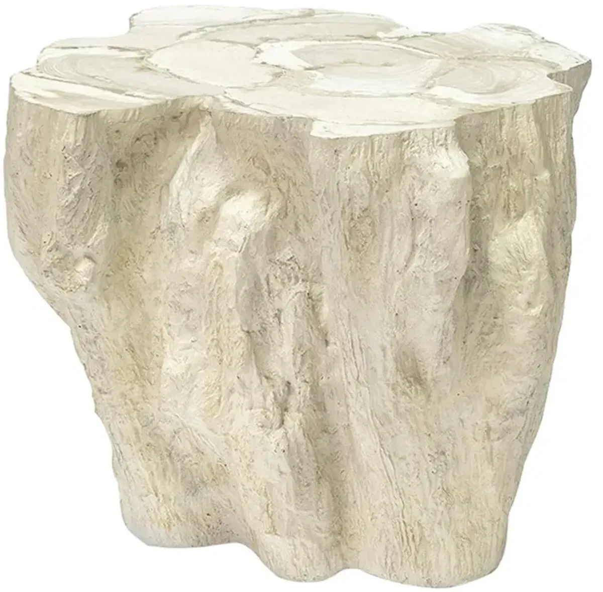 Palecek Camilla Coastal Beach White Inlaid Fossilized Clam Side End Table