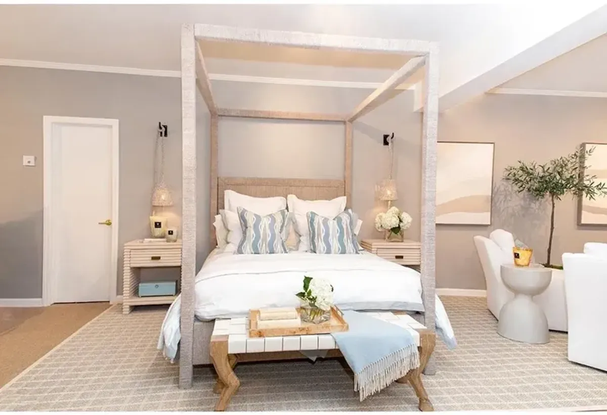 Palecek Green Oaks Coastal Beach White Woven Abaca Rope Hanging Wall Pendant