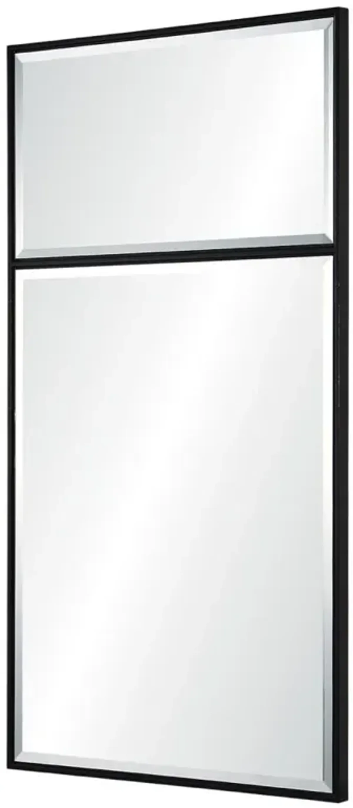 Tamara Modern Classic Ebony Trumeau Floated Beveled Wall Mirror