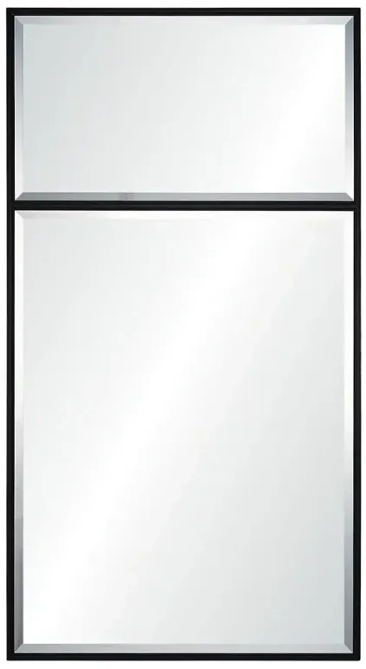 Tamara Modern Classic Ebony Trumeau Floated Beveled Wall Mirror