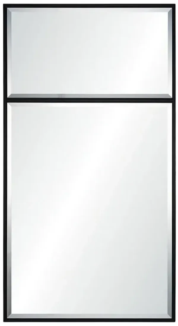 Tamara Modern Classic Ebony Trumeau Floated Beveled Wall Mirror