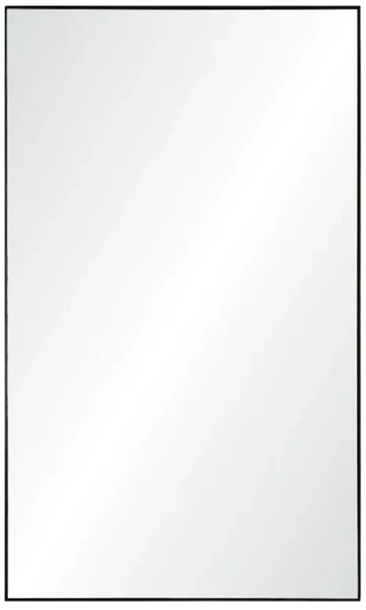 Yen Modern Classic Black Stainless Steel Frame Rectangle Wall Mirror - Small