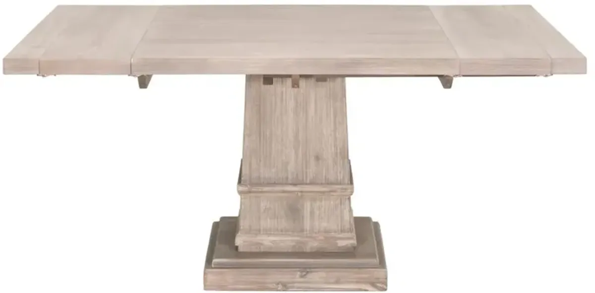 Julian French Natural Grey Acacia Extendable Square Dining Table - 44-64"W