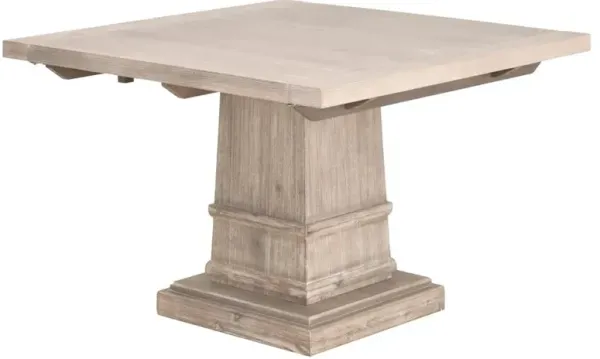 Julian French Natural Grey Acacia Extendable Square Dining Table - 44-64"W