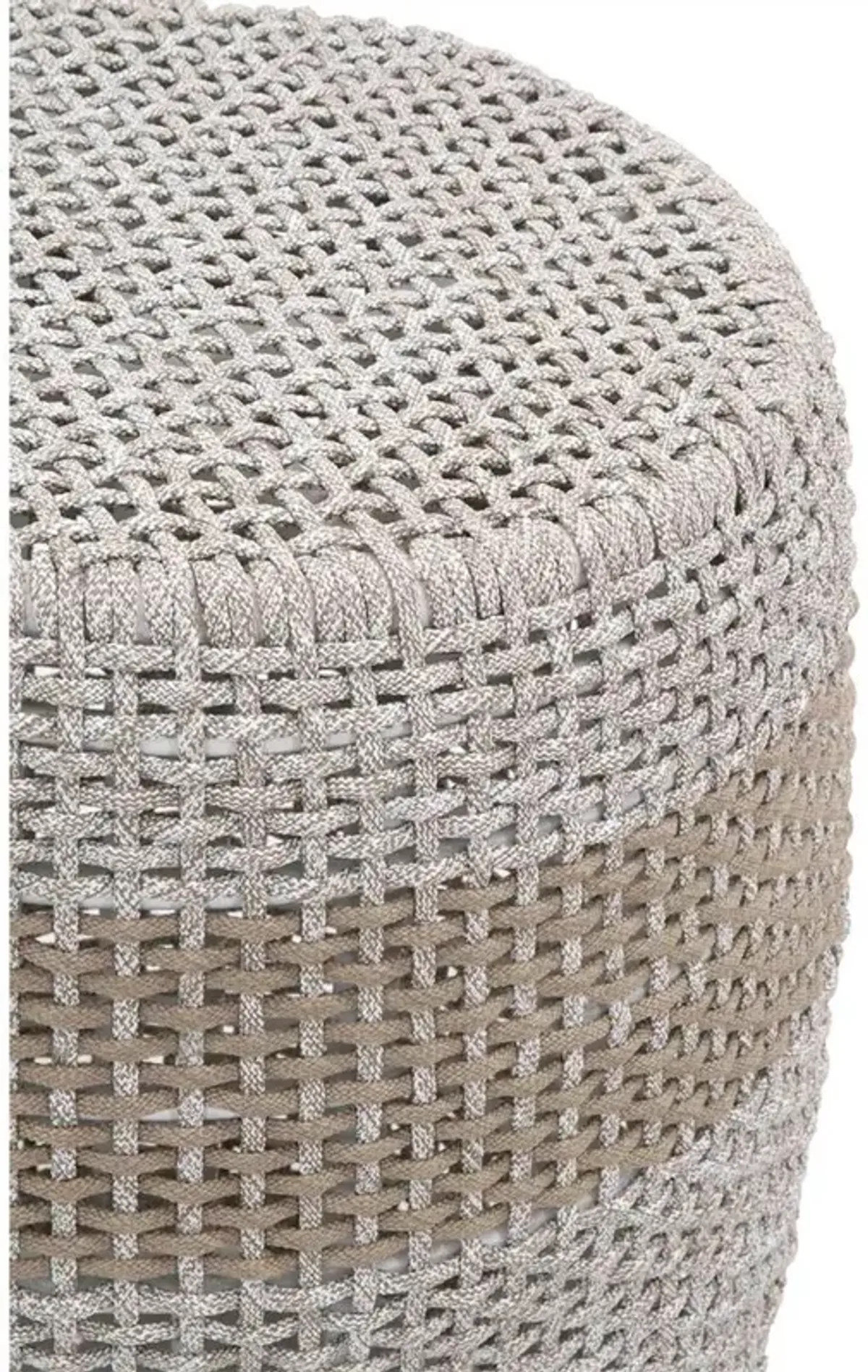 Lorry Coastal Beach Taupe Woven Rope Round Outdoor Side End Table