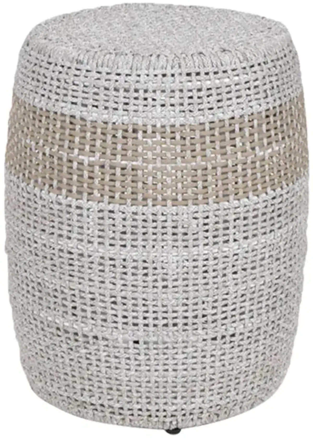 Lorry Coastal Beach Taupe Woven Rope Round Outdoor Side End Table