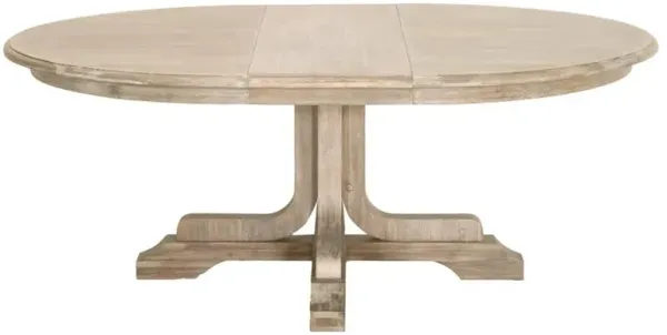 Troy Modern Solid Acacia Pedestal Base Round Extendable Dining Table - 60-77.5"W
