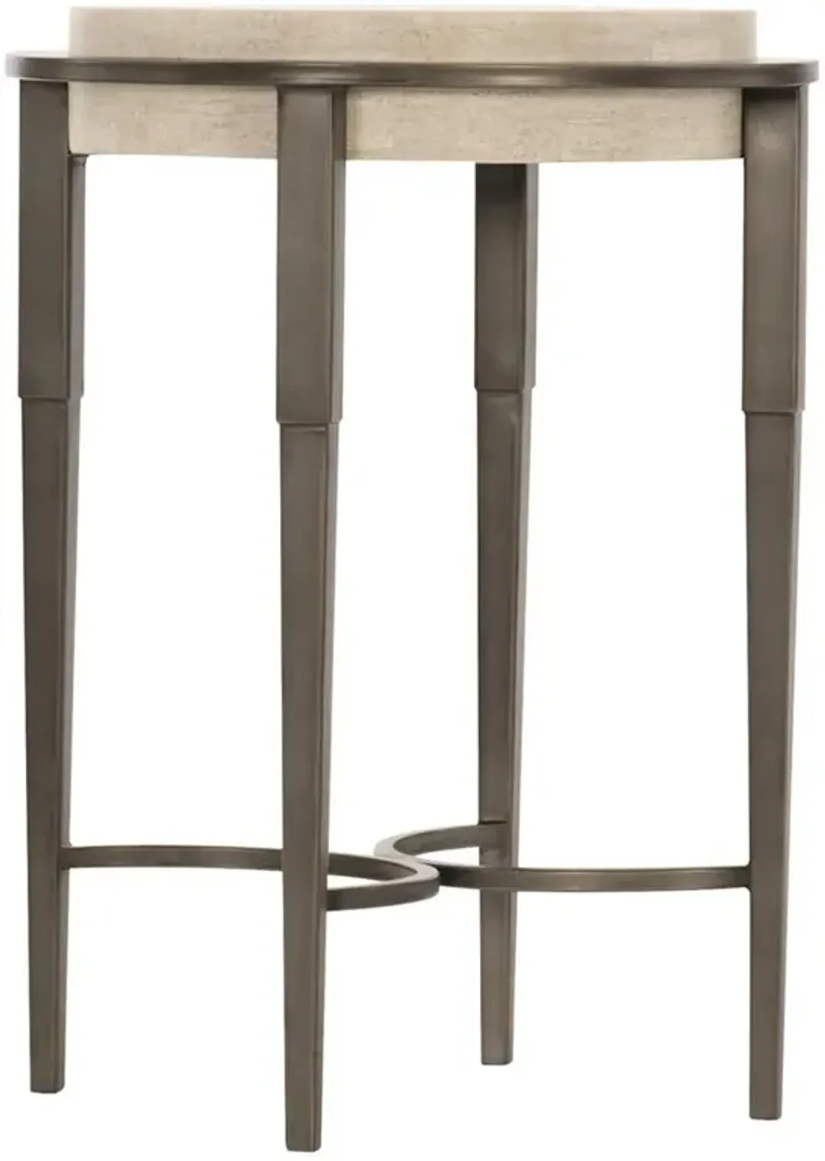 Belinda Modern Honed Unsealed White Travertine Top Round Side End Table - Small