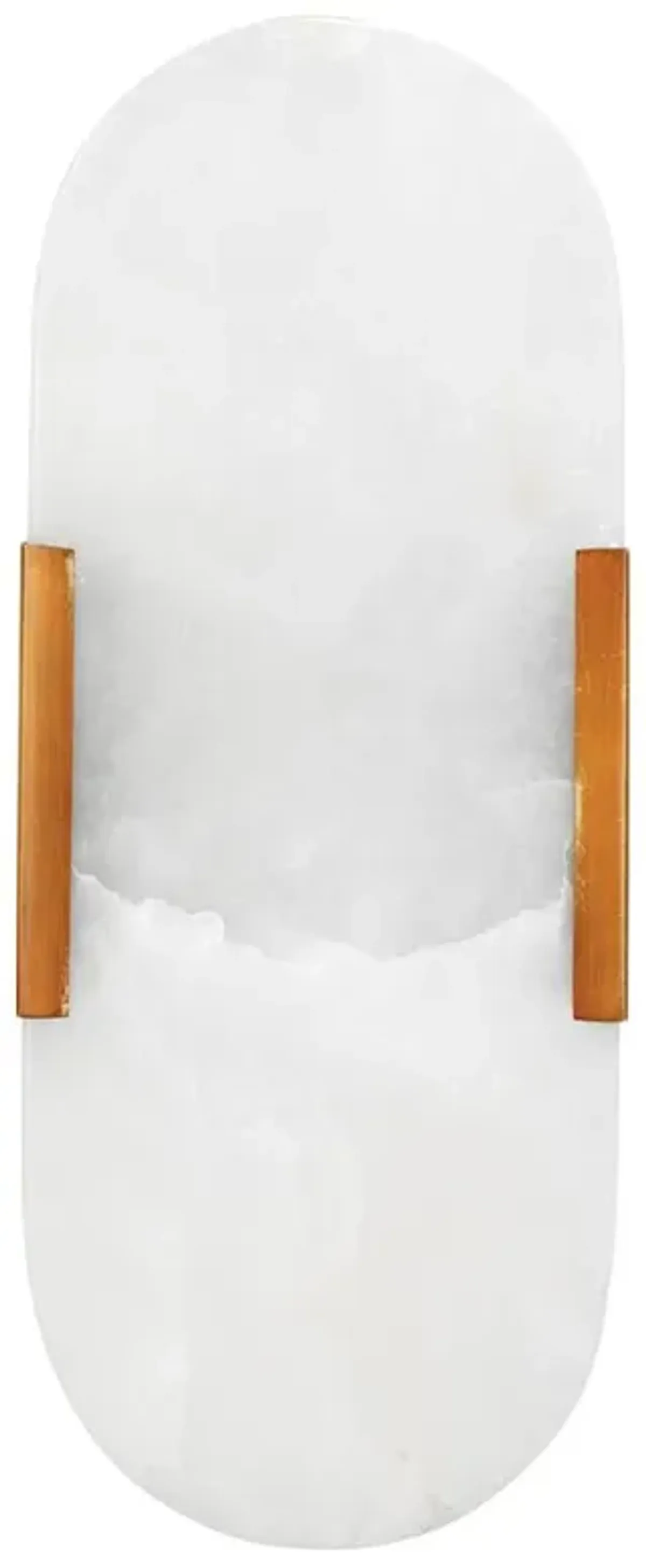 Hudson Modern Classic White Alabaster Antique Brass Steel Wall Sconce