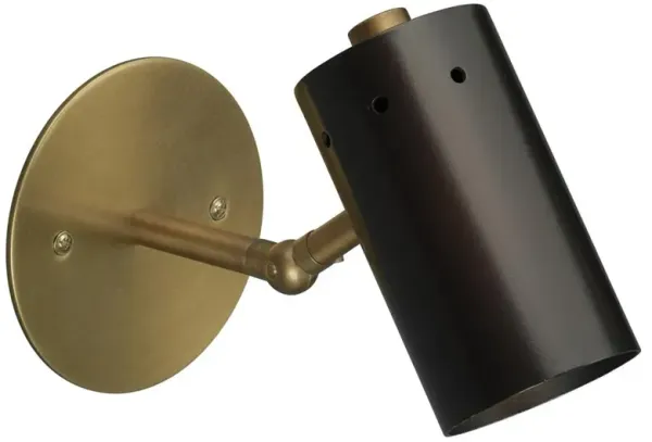 Emerson Mid Century Modern Black Brass Adjustable Wall Sconce