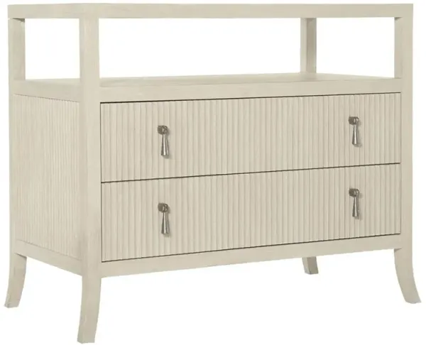 Alice Modern Classic Beige Two Drawer Open Shelf Bachelor Chest