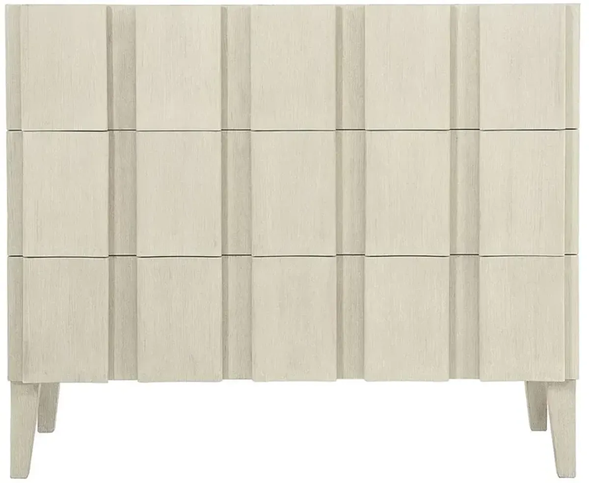 Alice Modern Classic Ivory Three Drawer Chest Dresser