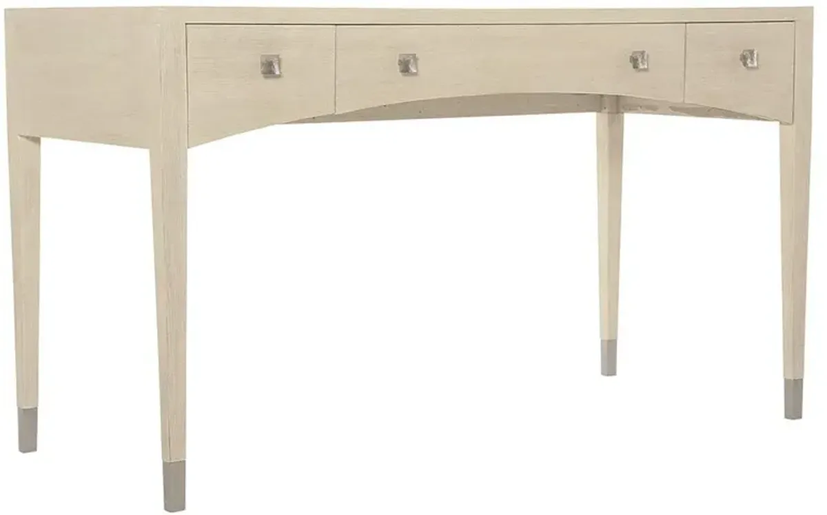 Alice Modern Classic Beige Rectangular Wood Three Drawer Desk