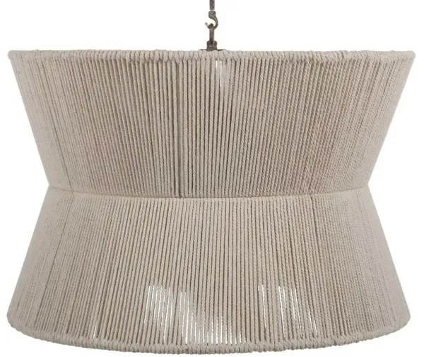 Gregory Coastal Beach White Woven Cotton Hourglass Chandelier